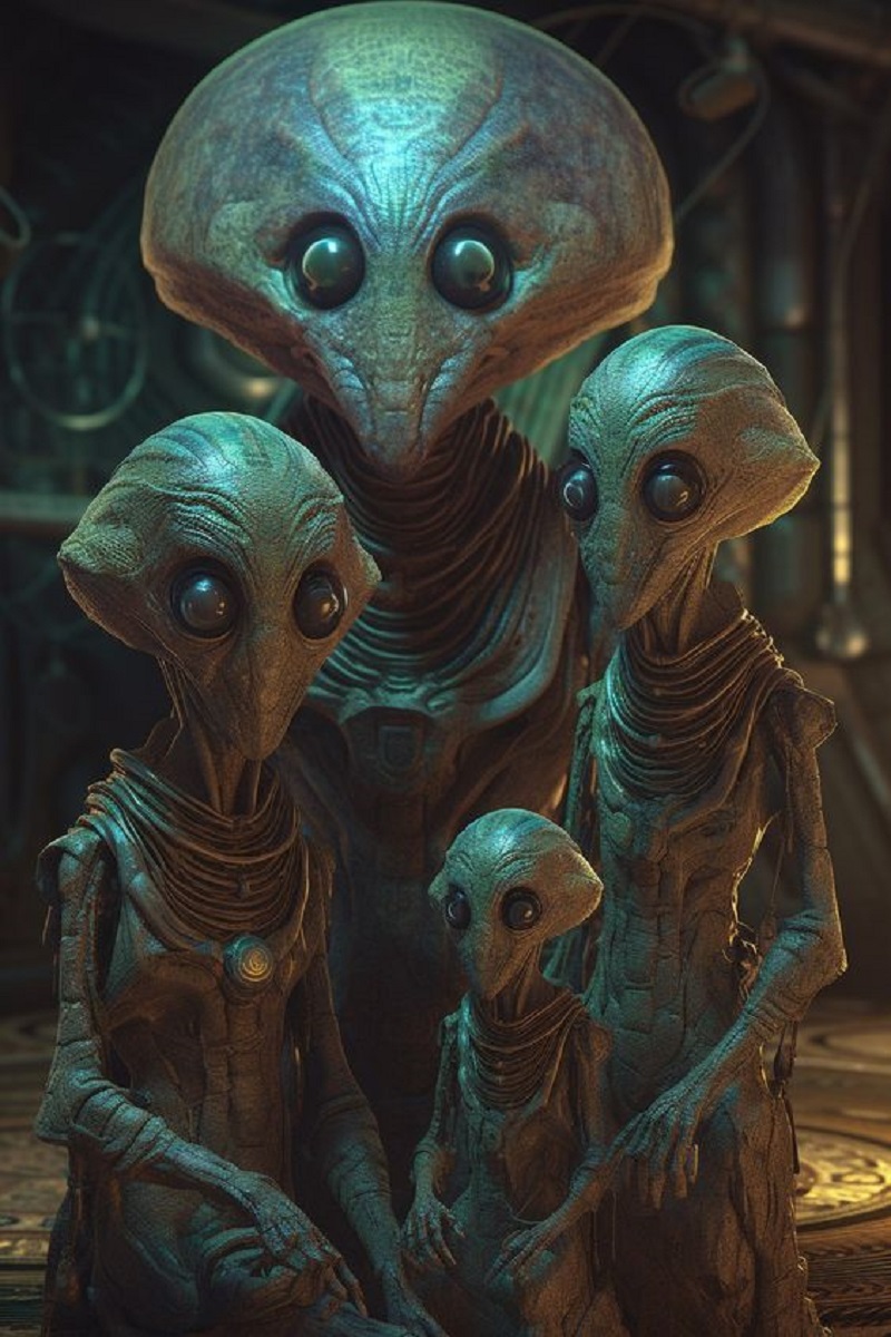 Alien Families Unveiling the Mysteries of Extraterrestrial Social Structures – Premium Beauty AI