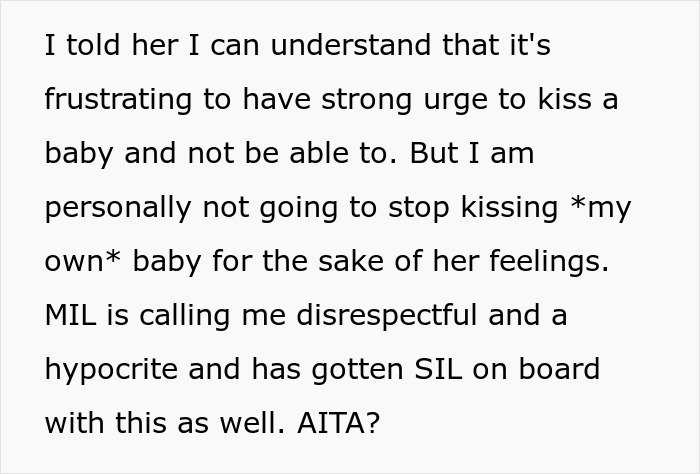 Woman Kisses Her Baby In Front Of MIL While She's Not Allowed To, Gets Asked To Stop But Refuses Woman Kisses Her Baby In Front Of MIL While She's Not Allowed To, Gets Asked To Stop But Refuses