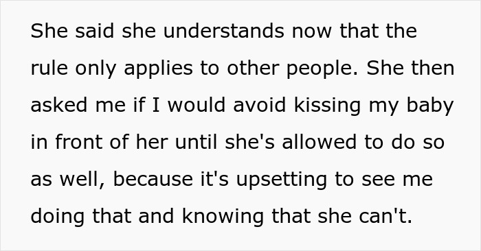 Woman Kisses Her Baby In Front Of MIL While She's Not Allowed To, Gets Asked To Stop But Refuses Woman Kisses Her Baby In Front Of MIL While She's Not Allowed To, Gets Asked To Stop But Refuses